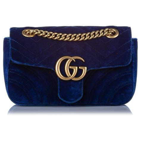 sac gucci velour bleu|sac gg emblem petite taille.